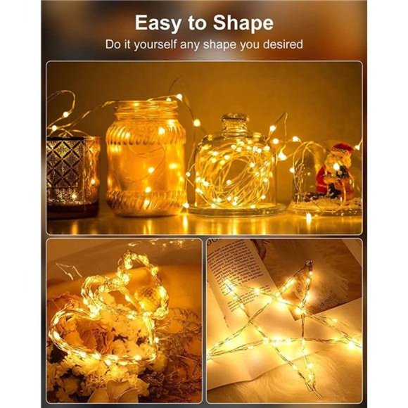 12 Pack Led Fairy Lights Battery Operated String Lights Waterproof Silver Wire - Picture 2 of 6